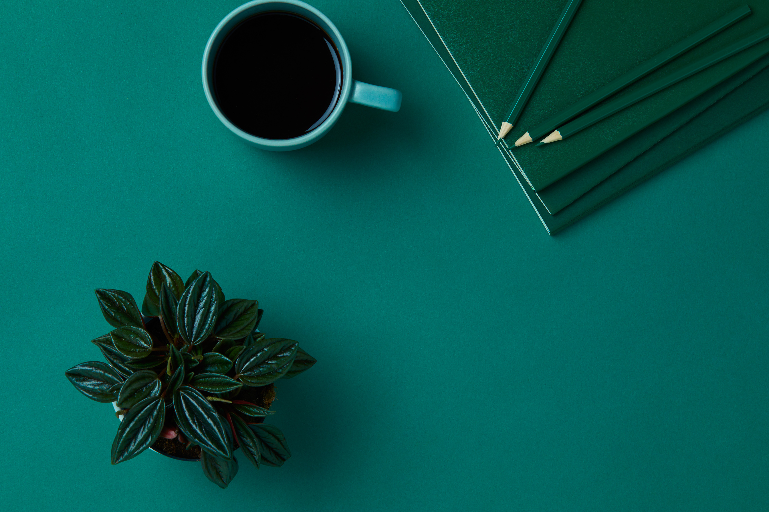 Flatlay modern office tables